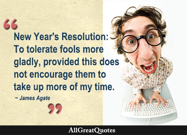 James Agate new year's resolution