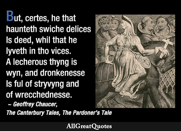 he that haunteth swiche delices - The Pardoner in The Canterbury Tales