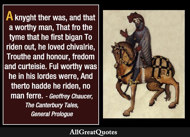 overhead elkaar Op te slaan The Canterbury Tales Knight Quotes with Analysis - AllGreatQuotes