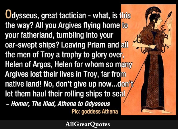 Athena pleads with Odysseus to persuade men to stay and fight