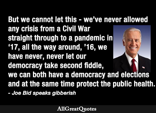 Joe Biden speaks gibberish on pandemic and 1918 flu