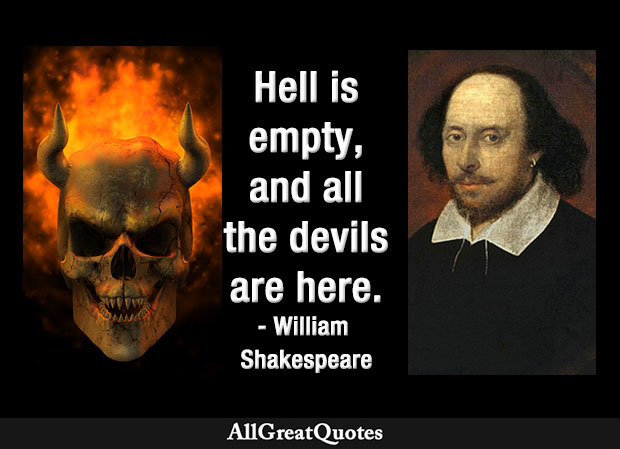 hell and devils image quote from William Shakespeare